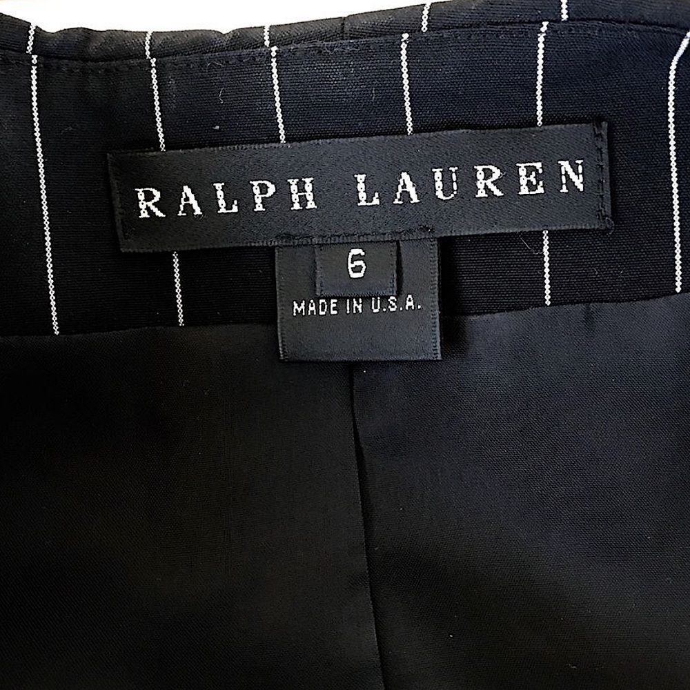 Ralph Lauren Black Label Pinstripe Double-Breasted Wool Jacket Size 6 - Picture 5 of 7